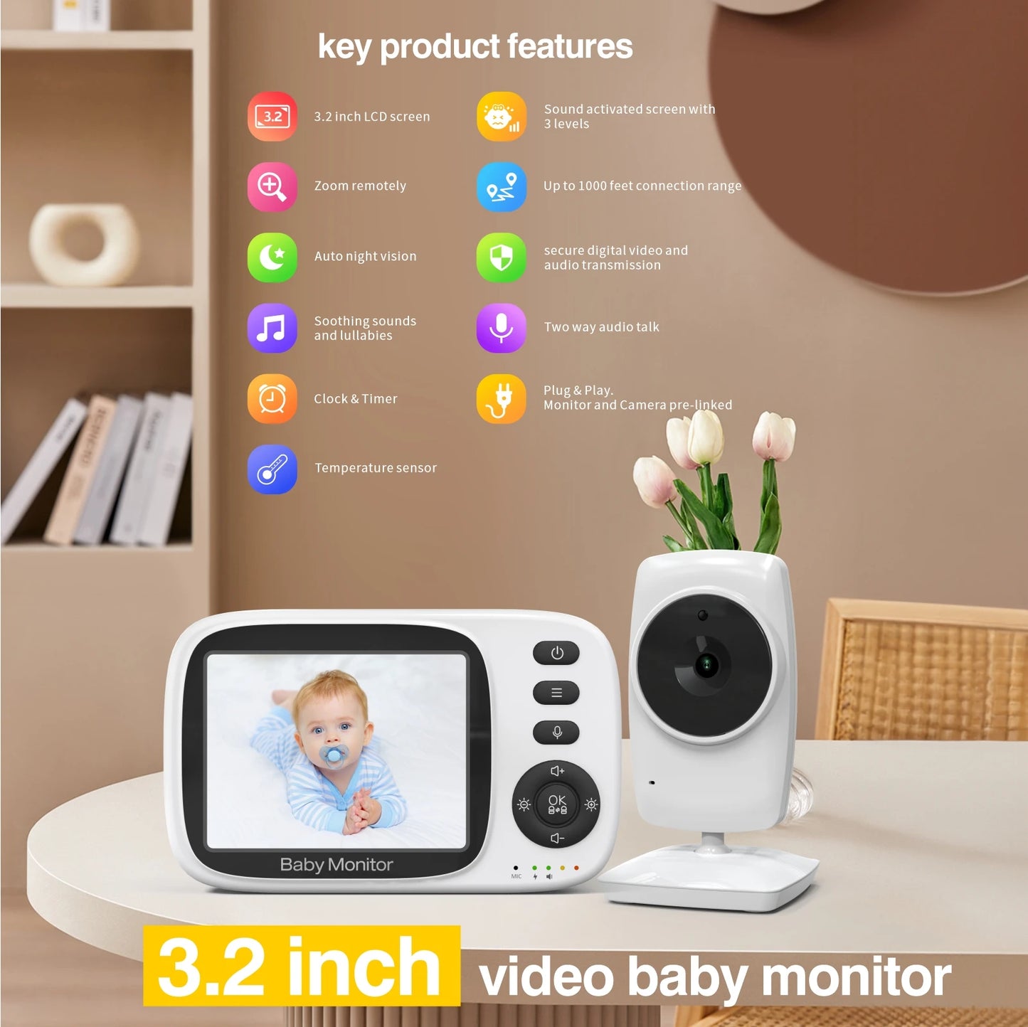 Video Baby Monitor 2.4G Wireless with Night Vision