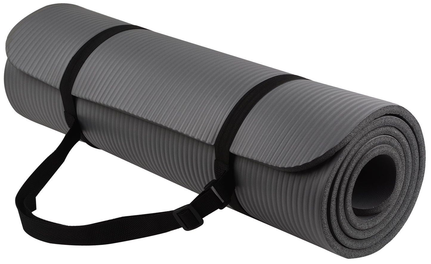 Yoga Mat Anti-Tear with Carrying Strap, Black