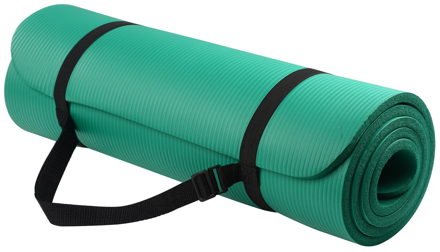 Yoga Mat Anti-Tear with Carrying Strap, Black