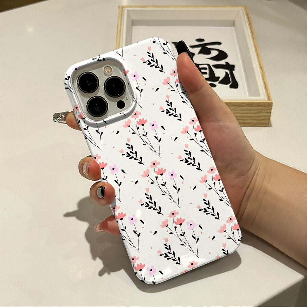 Flower film case 15pro protective case IP16pm 2-in-1 film case phone case Apple 13